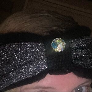 Glamorous Black and Silver Headband with Jewel Detail
